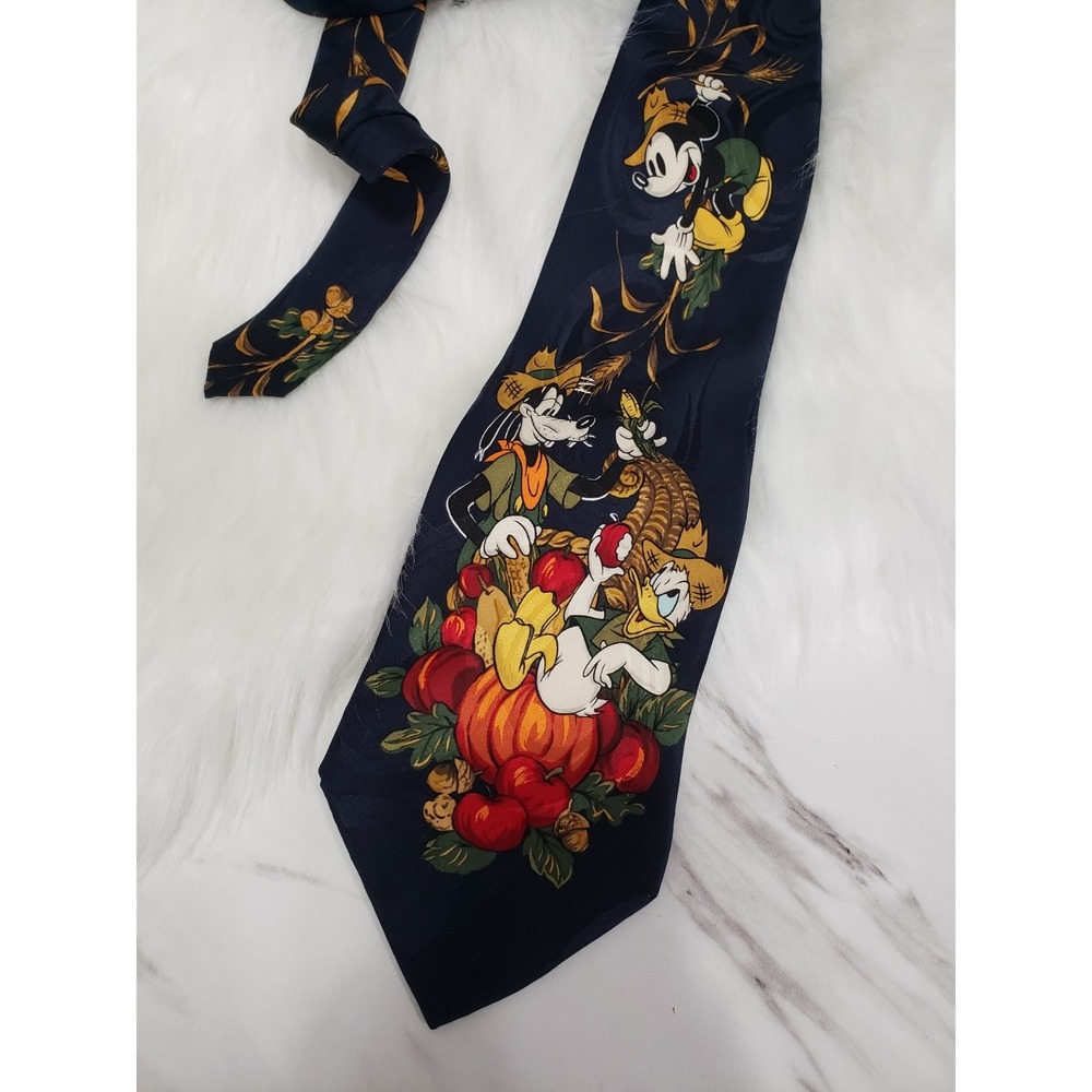 The Disney Catalog Harvest Fall Autumn Silk Tie Farmers Market Vegetables Garden